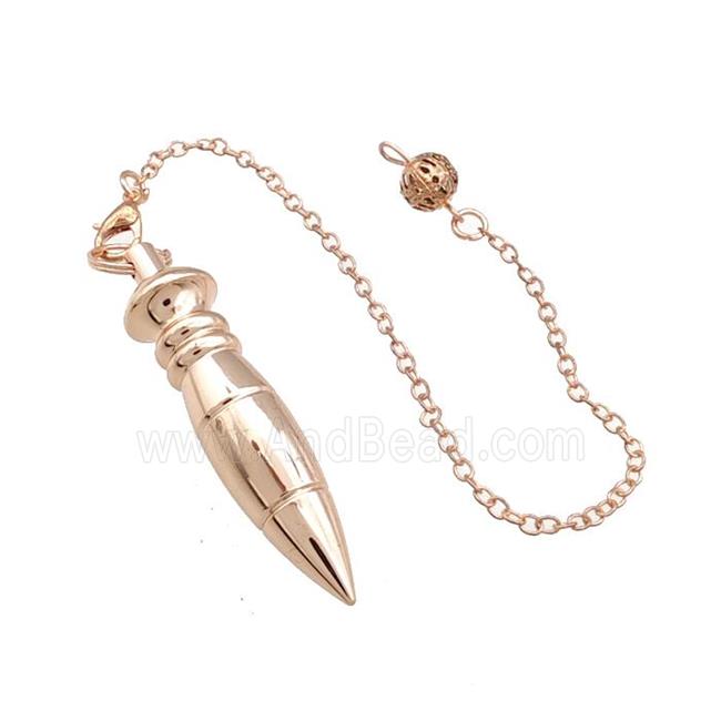 Alloy Dowsing Pendulum Pendant With Chain Rose Gold