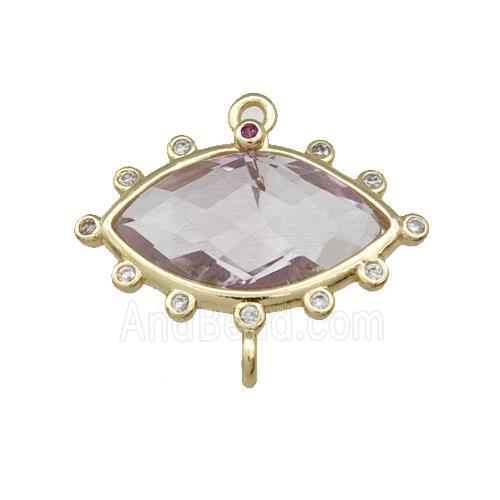 Lt.purpel Amethyst Eye Connector Gold Plated
