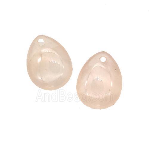 Natural Pink Rose Quartz Teardrop Pendant