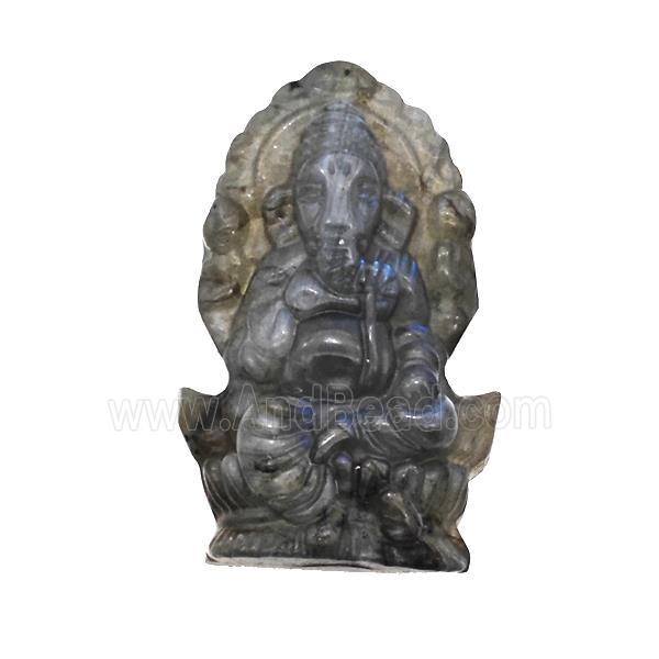 Ganesha Statue Charms Labradorite Buddha Pendant