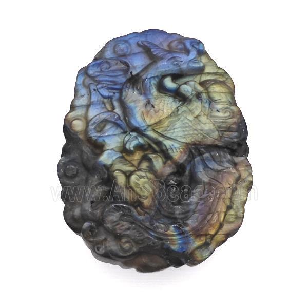 Phenix Charms Labradorite Carved Pendant