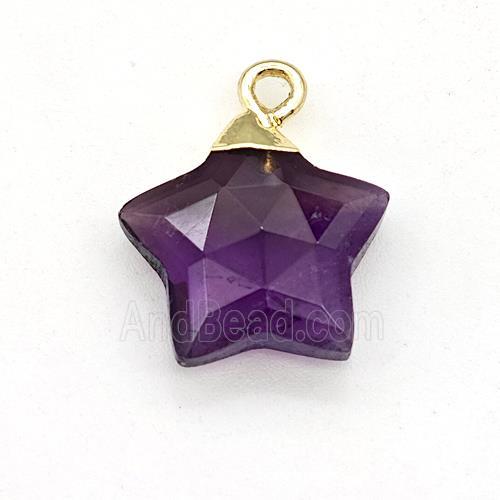 Natural Amethyst Star Pendant Purple