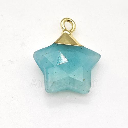 Natural Green Amazonite Star Pendant