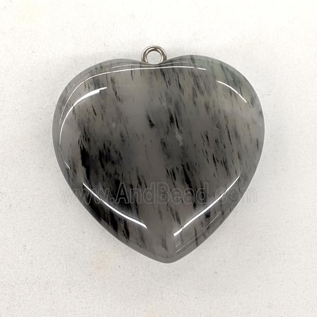 Green Rutilated Quartz Heart Pendant