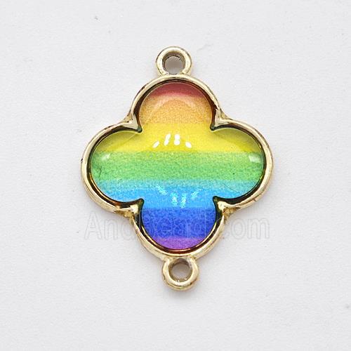 Resin Clover Connector Rainbow