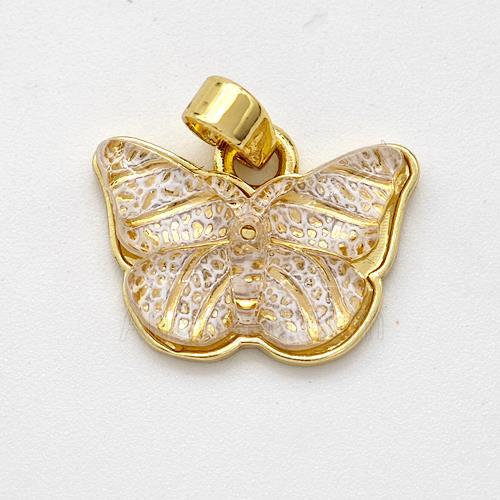 Resin Butterfly Pendant Gold Plated