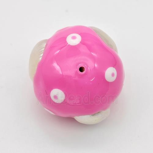 Clay Round Beads Pave Pearl Pink Enamel