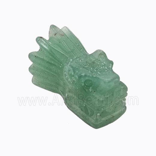 Natural Green Aventurine Dragonhead Beads Carved