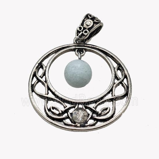 Alloy GoGo Pendant Pave Amazonite Antique Silver