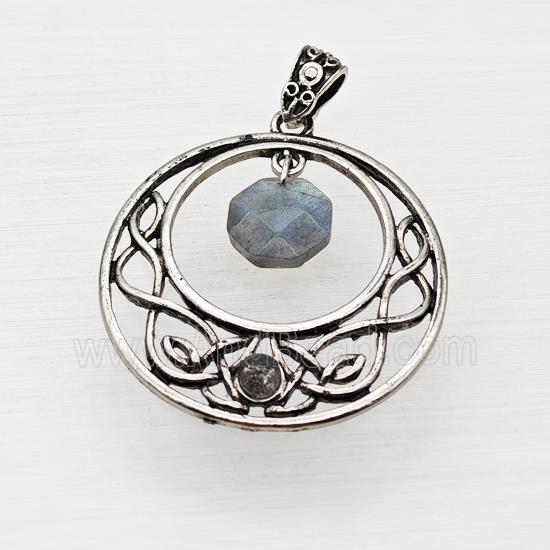 Alloy GoGo Pendant With Labradorite Antique Silver