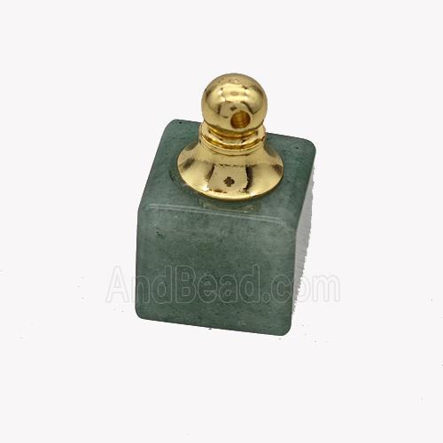 Natural Green Aventurine Perfume Bottle Pendant Cube