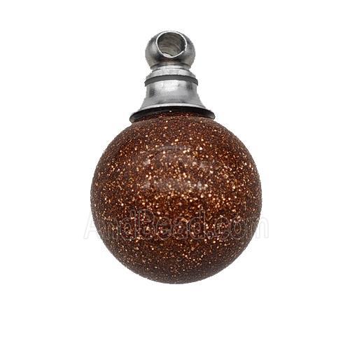 Natural Golden Sandstone Perfume Bottle Pendant Sphere