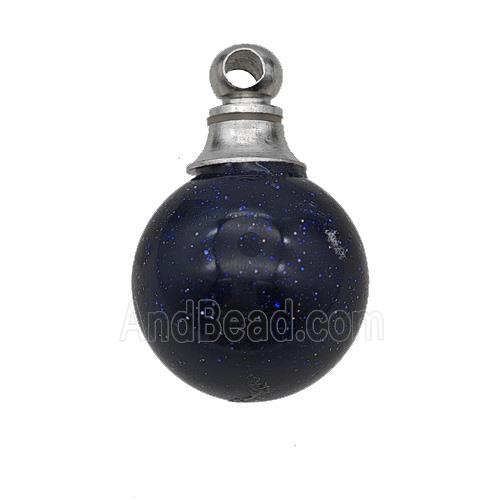 Natural Blue Sandstone Perfume Bottle Pendant Sphere