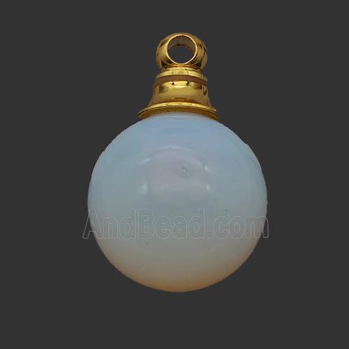 Opalite Perfume Bottle Pendant Sphere