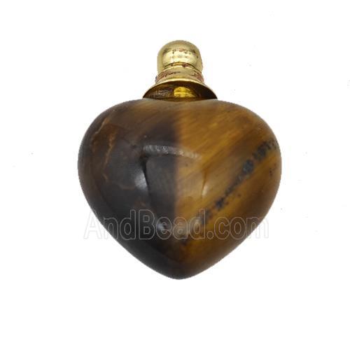 Natural Tiger Eye Stone Perfume Bottle Pendant Heart