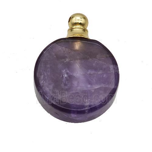 Natural Purple Amethyst Perfume Bottle Pendant