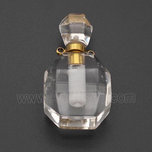 Natural Clear Quartz Perfume Bottle Pendant