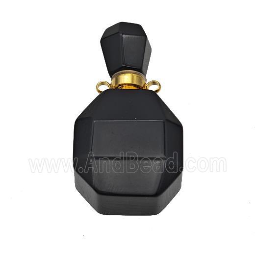 Natural Black Obsidian Perfume Bottle Pendant