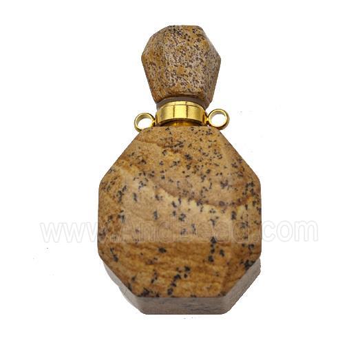 Natural Picture Jasper Perfume Bottle Pendant