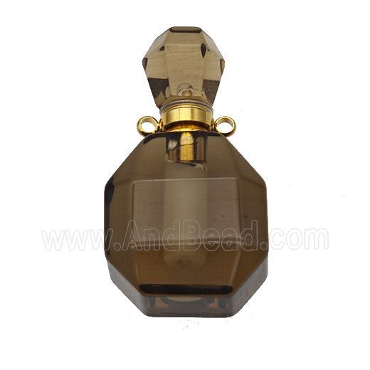 Natural Smoky Quartz Perfume Bottle Pendant