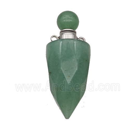 Natural Green Aventurine Perfume Bottle Pendant Bullet