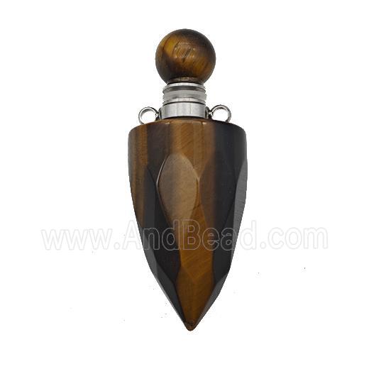 Natural Tiger Eye Stone Perfume Bottle Pendant Bullet