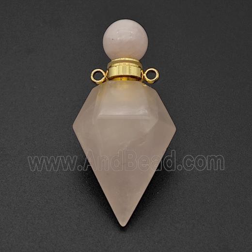Natural Rose Quartz Perfume Bottle Pendant