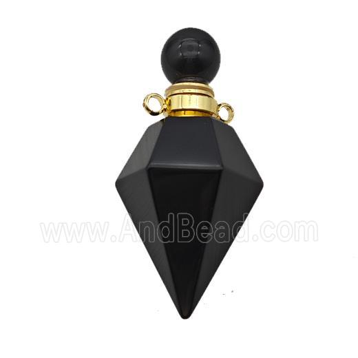 Natural Black Obsidian Perfume Bottle Pendant