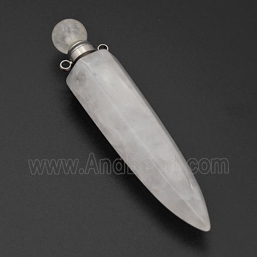 Natural Clear Quartz Perfume Bottle Pendant Bullet