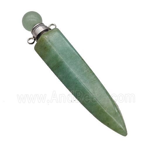 Natural Green Aventurine Perfume Bottle Pendant Bullet