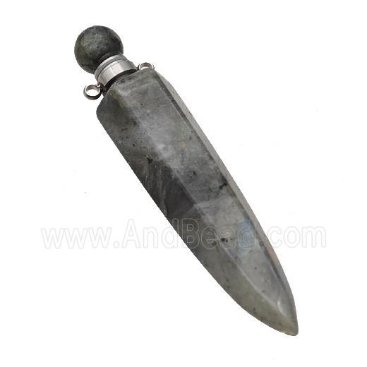 Natural Labradorite Perfume Bottle Pendant Bullet