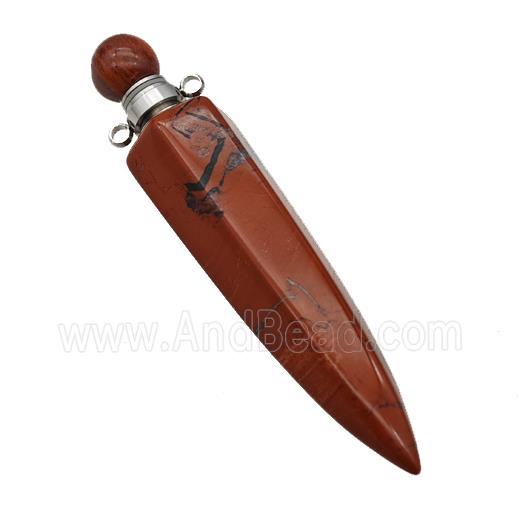 Natural Red Jasper Perfume Bottle Pendant Bullet
