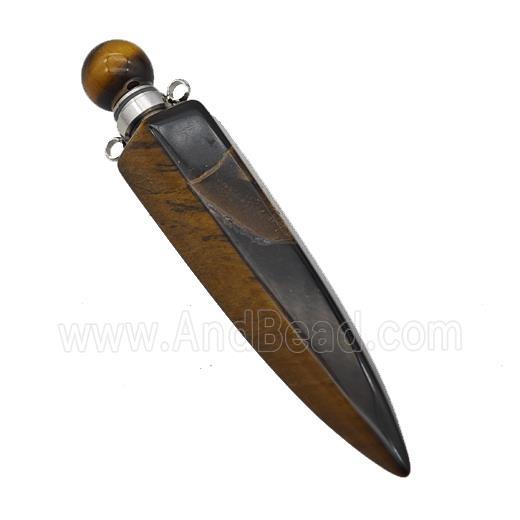 Natural Tiger Eye Stone Perfume Bottle Pendant Bullet