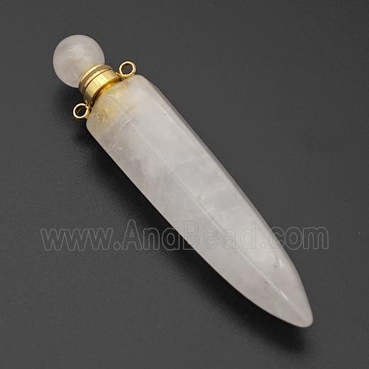 Natural Clear Quartz Perfume Bottle Pendant Bullet