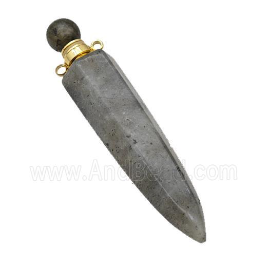 Natural Labradorite Perfume Bottle Pendant Bullet