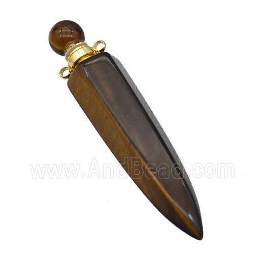 Natural Tiger Eye Stone Perfume Bottle Pendant Bullet