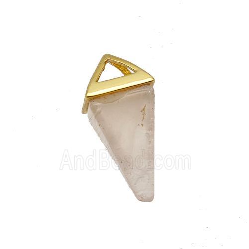 Natural Rose Quartz Pendulum Copper Gold Plated