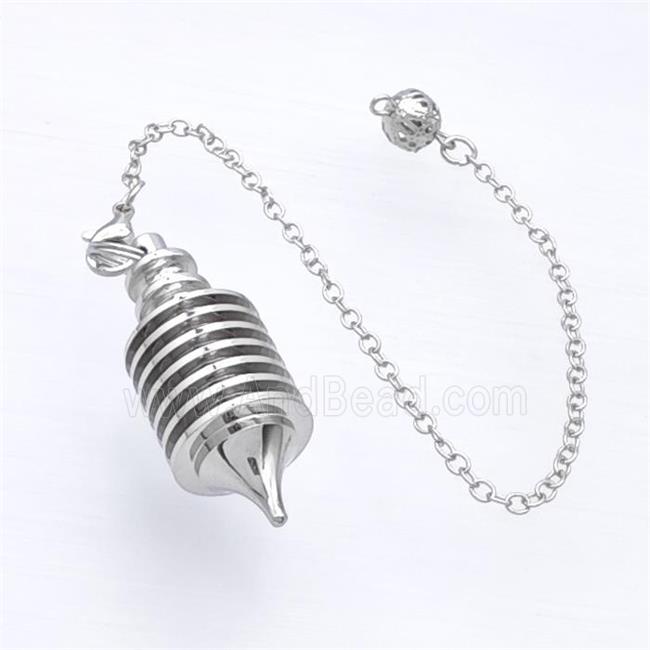 Alloy Pendulum Pendant With Chain Platinum Plated