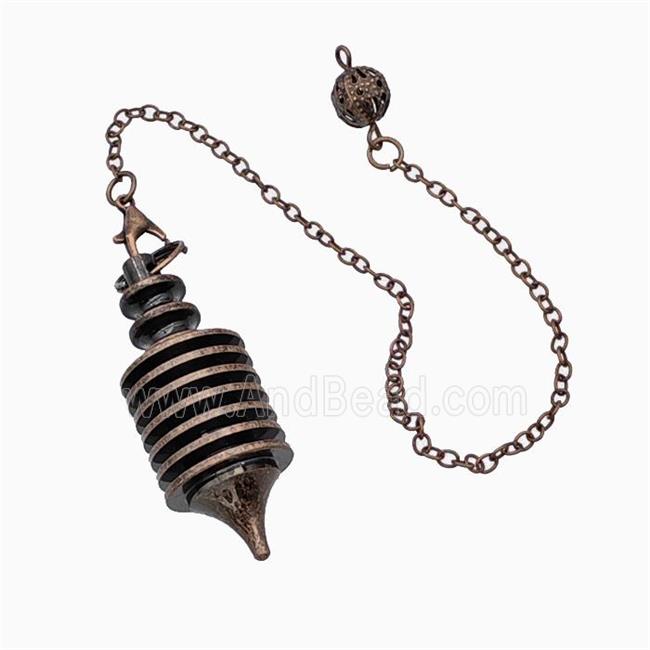 Alloy Pendulum Pendant With Chain Antique Red