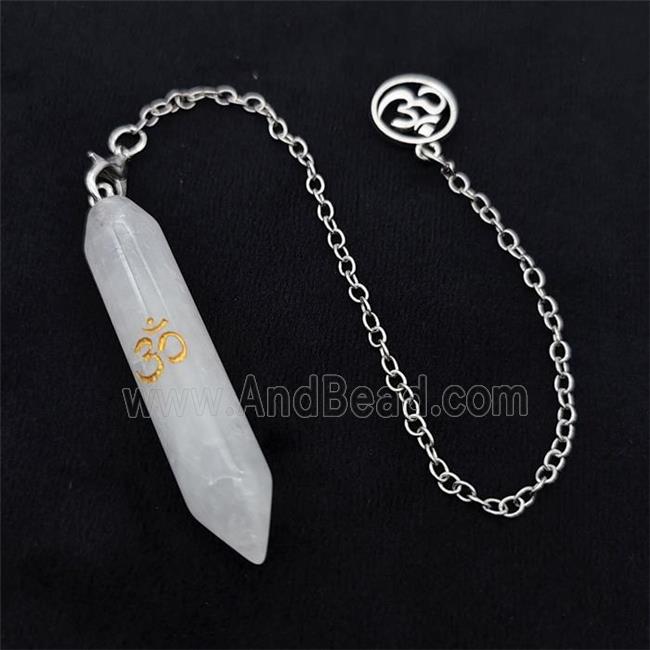 Clear Quartz Prism Pendant With Chain