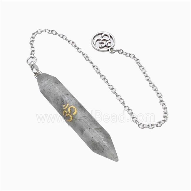 Labradorite Prism Pendant With Chain
