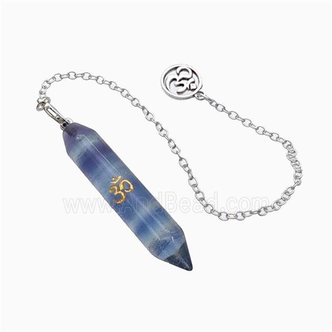 Fluorite Prism Pendant With Chain
