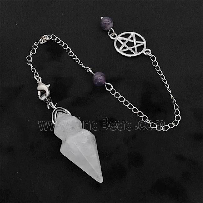 Clear Quartz Pendulum Pendant With Chain
