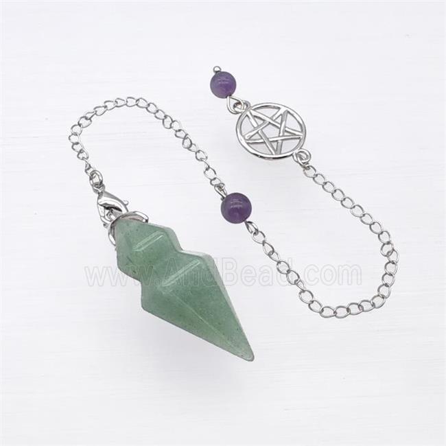 Green Aventurine Pendulum Pendant With Chain