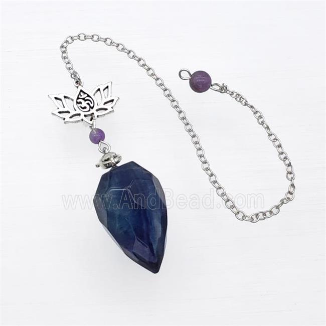 Fluorite Pendulum Pendant With Chain Lotus