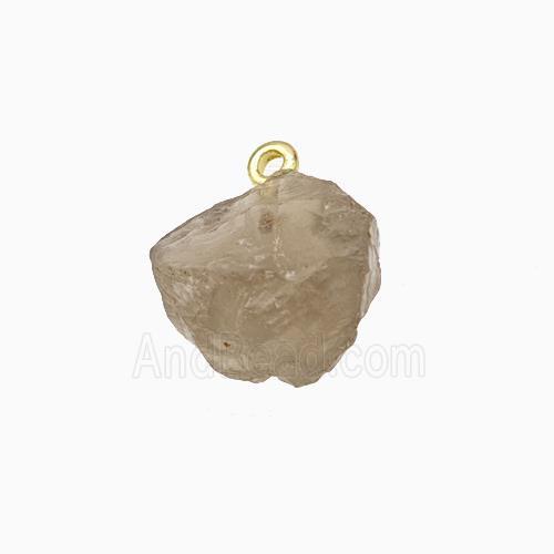 Smoky Quartz Nugget Pendant Freeform