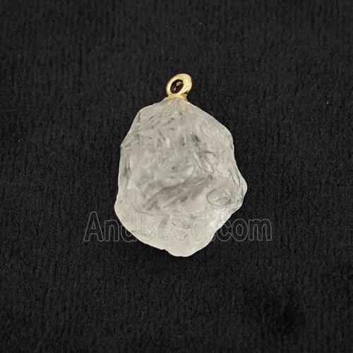 Clear Quartz Nugget Pendant Freeform