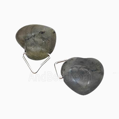 Natural Labradorite Heart Pendant