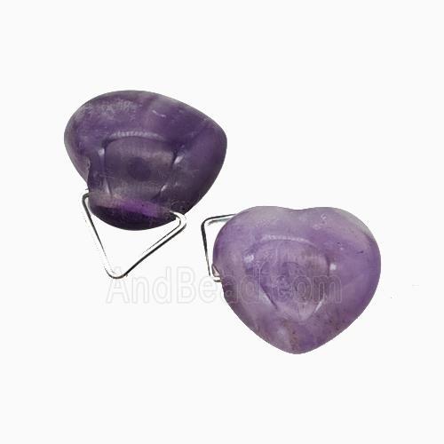 Natural Purple Amethyst Heart Pendant