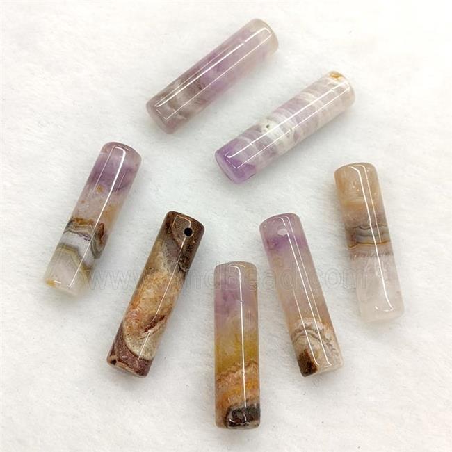 Natural Aurora Amethyst Agate Column Pendant
